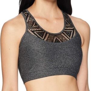 Sam Edelman Grey Mélange Lacey Fishnet Racerback Sports Bra Size Small NWT